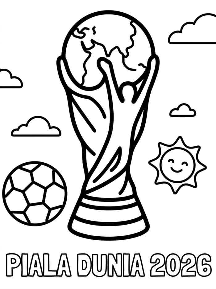Trofi Piala Dunia 2026 dan matahari