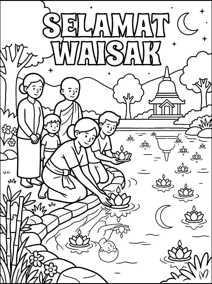 Waisak Lentera Teratai Mengambang