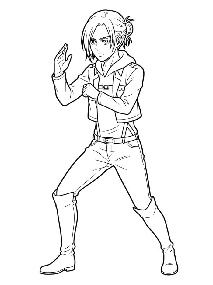 Annie Leonhart dengan pose bela diri