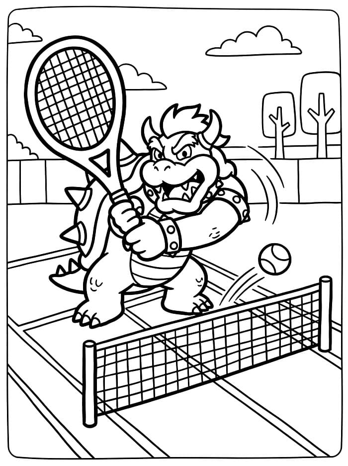Bowser Bermain Tenis