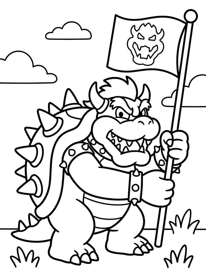 Bowser Memegang Bendera
