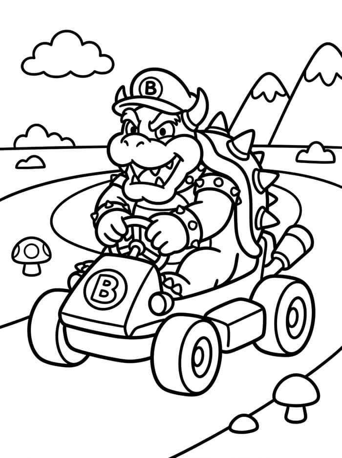 Bowser Mengendarai Kart