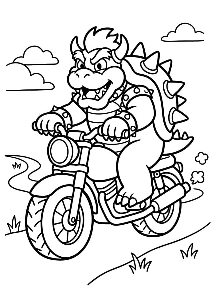 Bowser Mengendarai Sepeda Motor