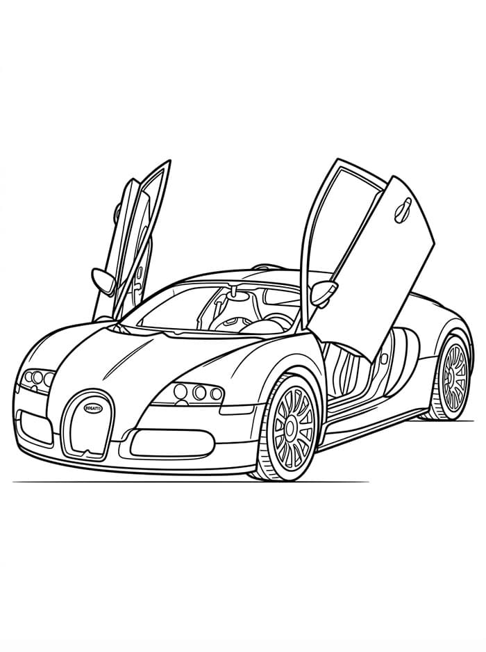Bugatti dengan Pintu Terbuka