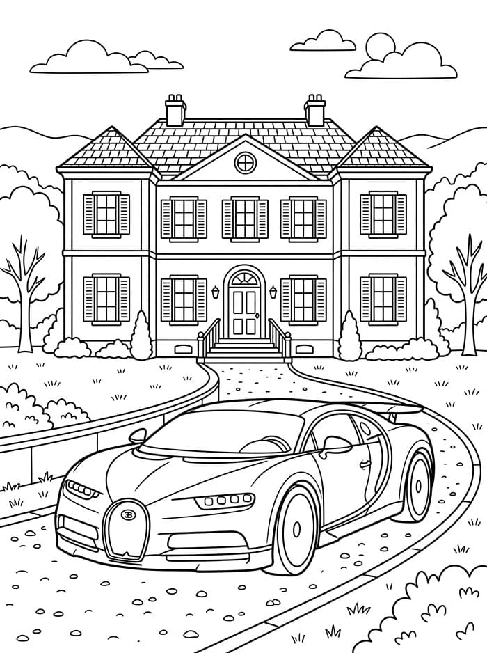 Bugatti di Depan Rumah Mewah
