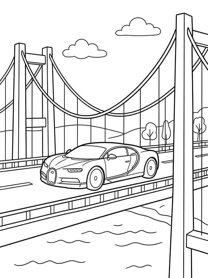 Bugatti Menyeberangi Jembatan