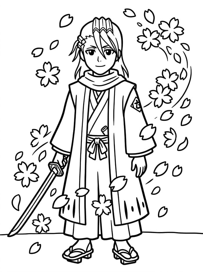 Byakuya Kuchiki dengan Kelopak Bunga