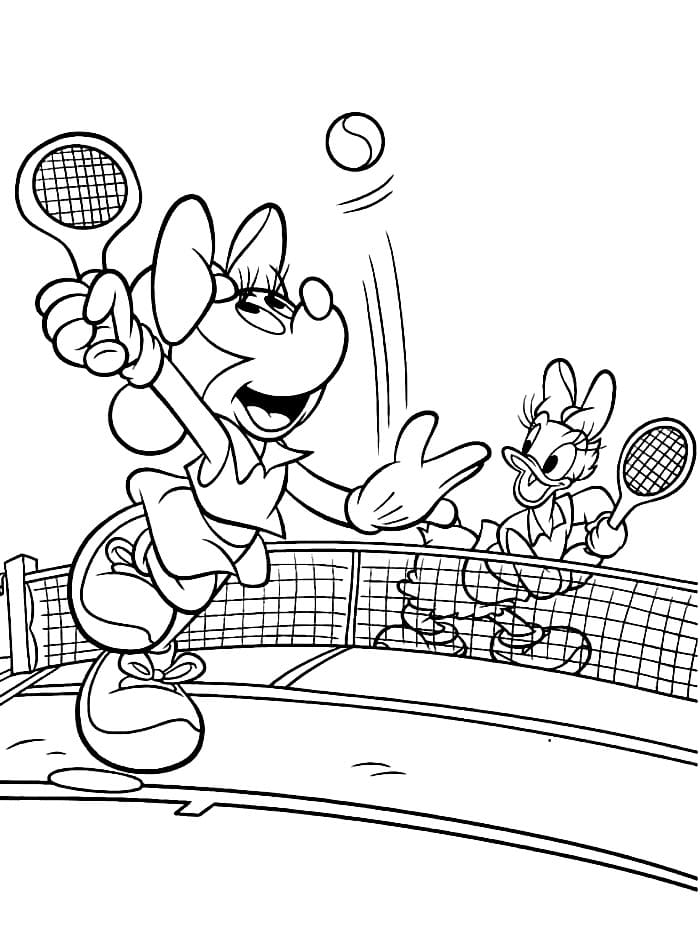 Desi Bebek dan Minnie Bermain Tenis