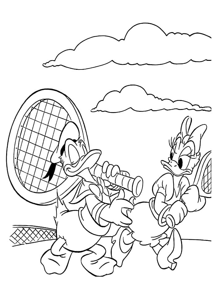 Donald dan Desi Bermain Tenis