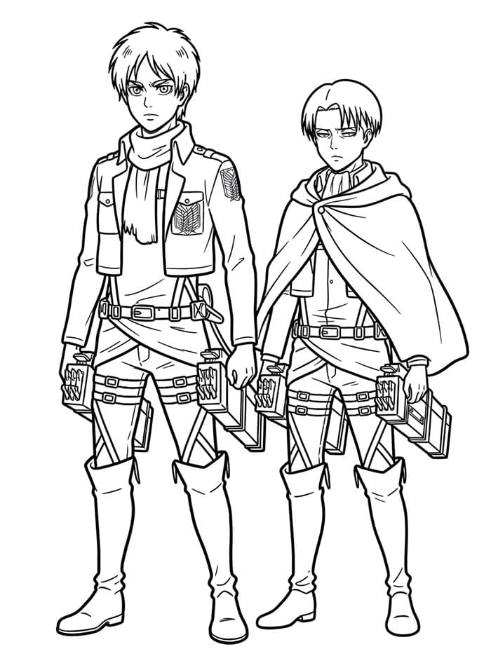 Eren dan Levi dari Attack on Titan