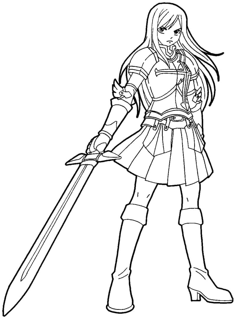 Erza Scarlet dengan pedang