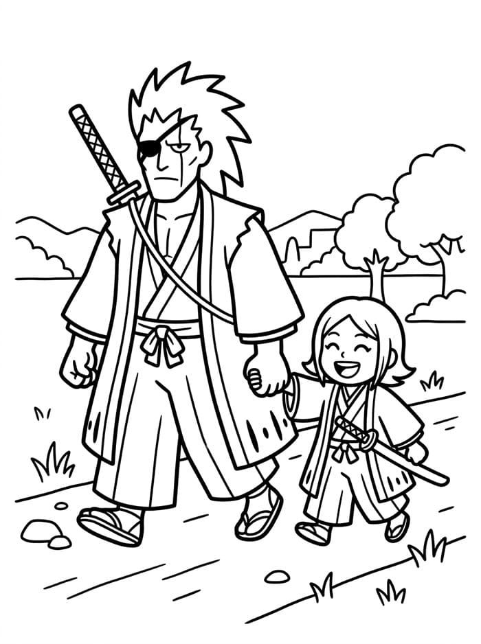 Kenpachi dan Yachiru Berjalan