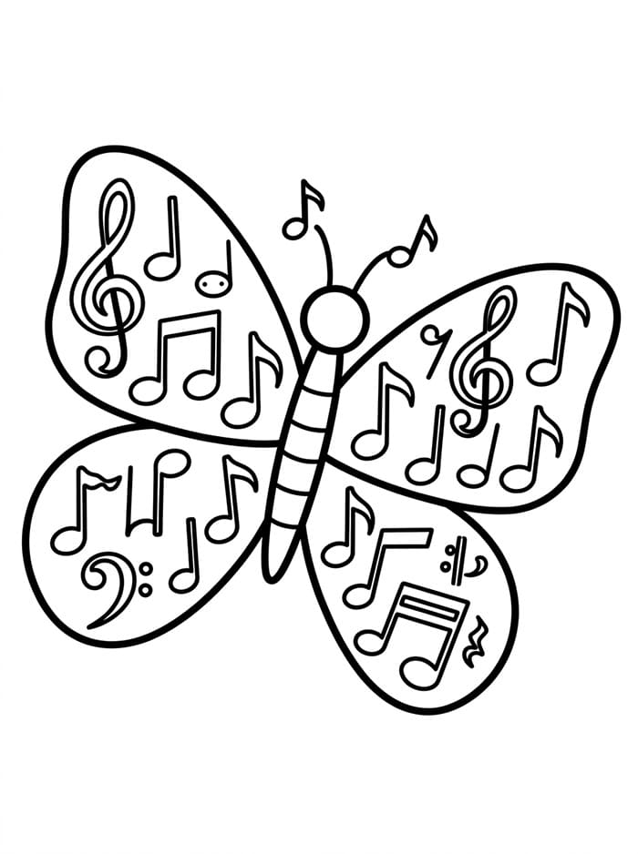 Kupu-kupu Terbuat dari Catatan Musik
