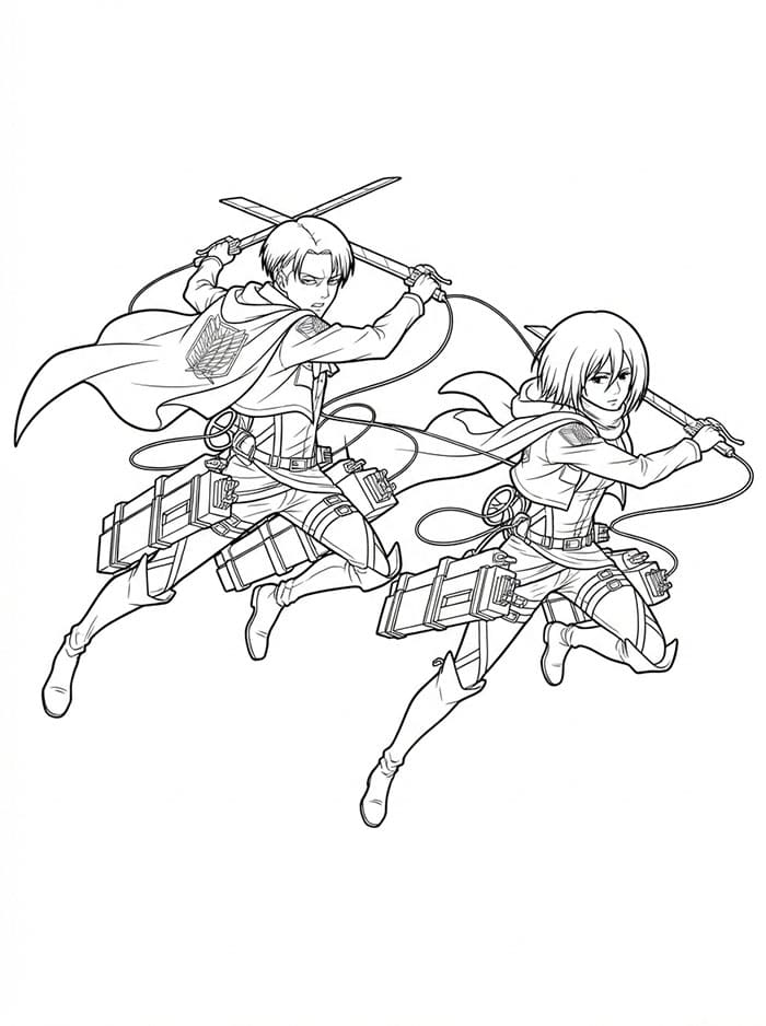 Levi dan Mikasa Aksi