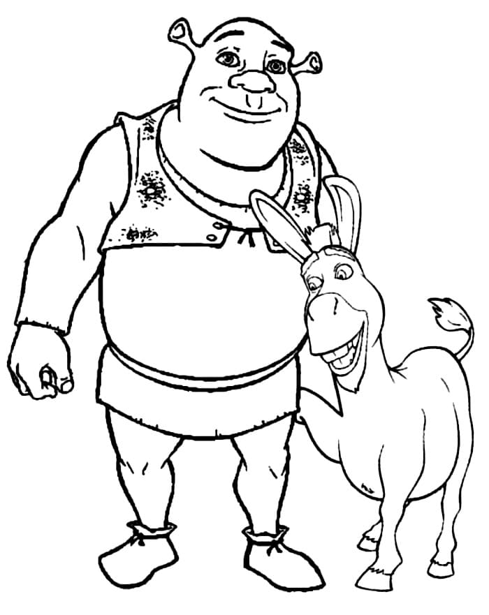Menggambar Shrek dan Keledai
