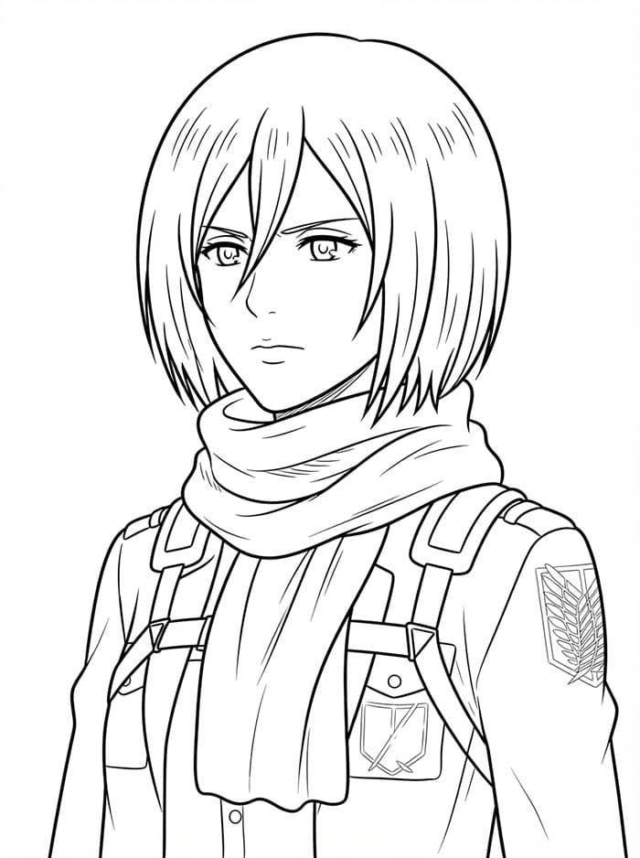 Mikasa Ackerman dengan syal