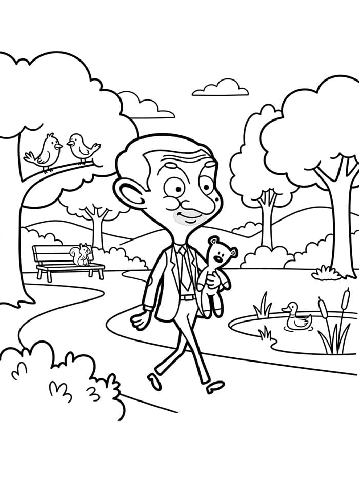 Mr. Bean Berjalan di Taman
