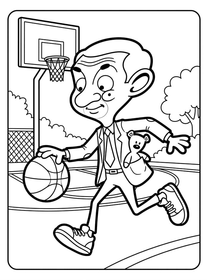 Mr. Bean Bermain Bola Basket