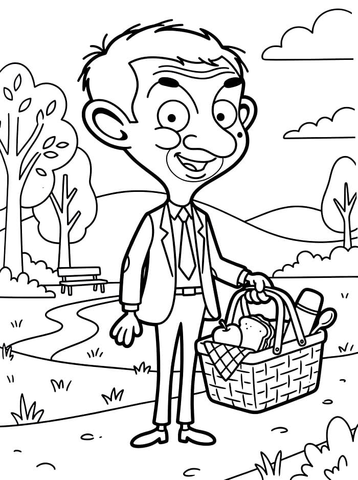 Mr. Bean dengan Keranjang Piknik