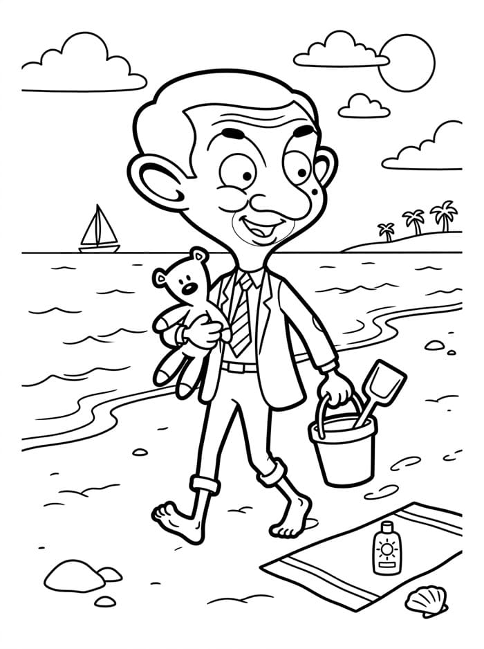 Mr. Bean di Pantai