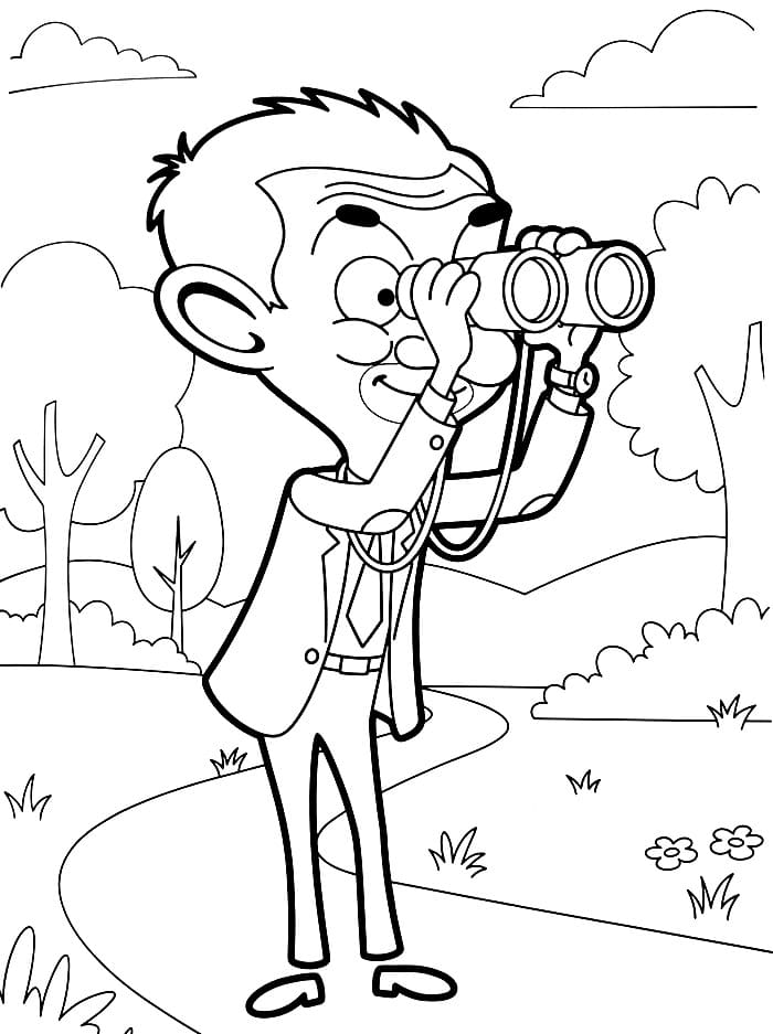 Mr. Bean Melihat Melalui Teropong
