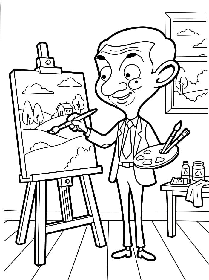 Mr. Bean Melukis Gambar