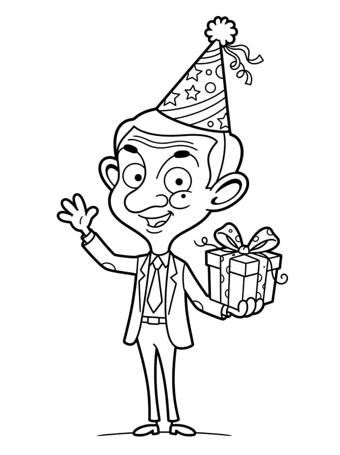 Mr. Bean Memakai Topi Ulang Tahun