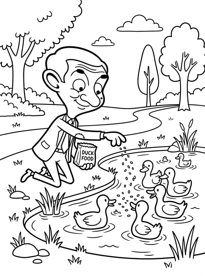 Mr. Bean Memberi Makan Bebek