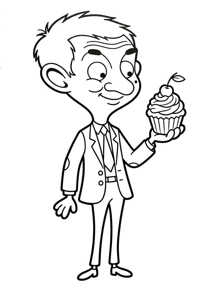 Mr. Bean Memegang Cupcake