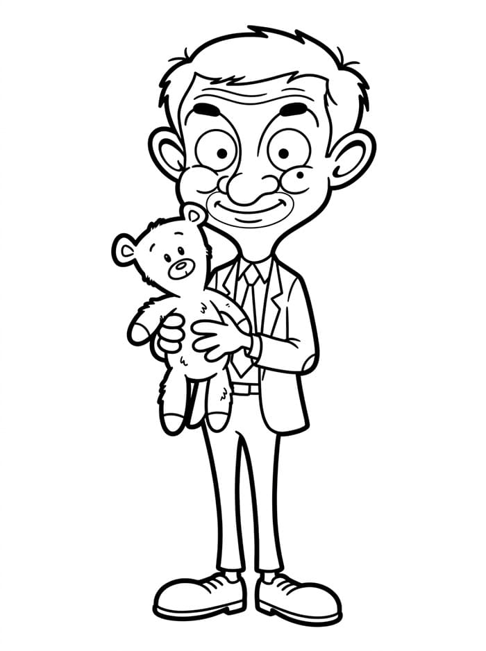 Mr. Bean Memegang Teddy