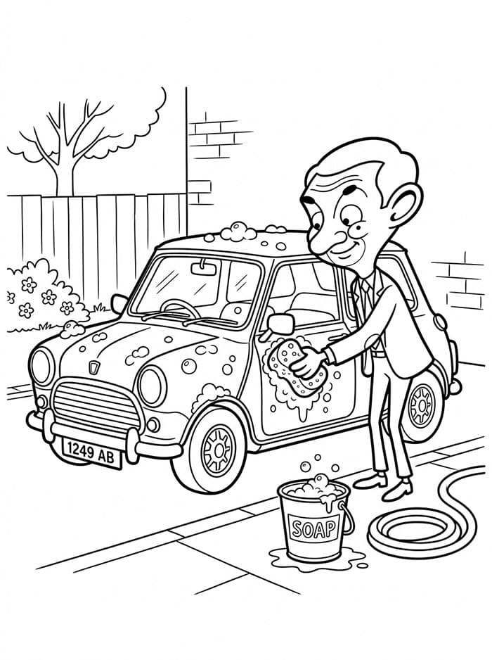 Mr. Bean Mencuci Mobil
