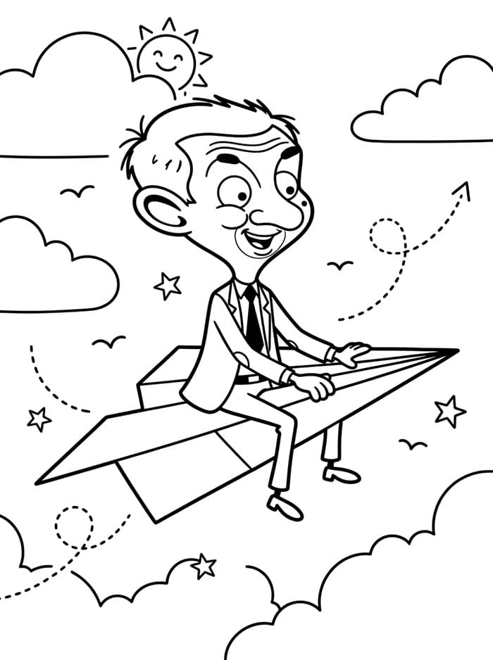 Mr. Bean Menerbangkan Pesawat Kertas