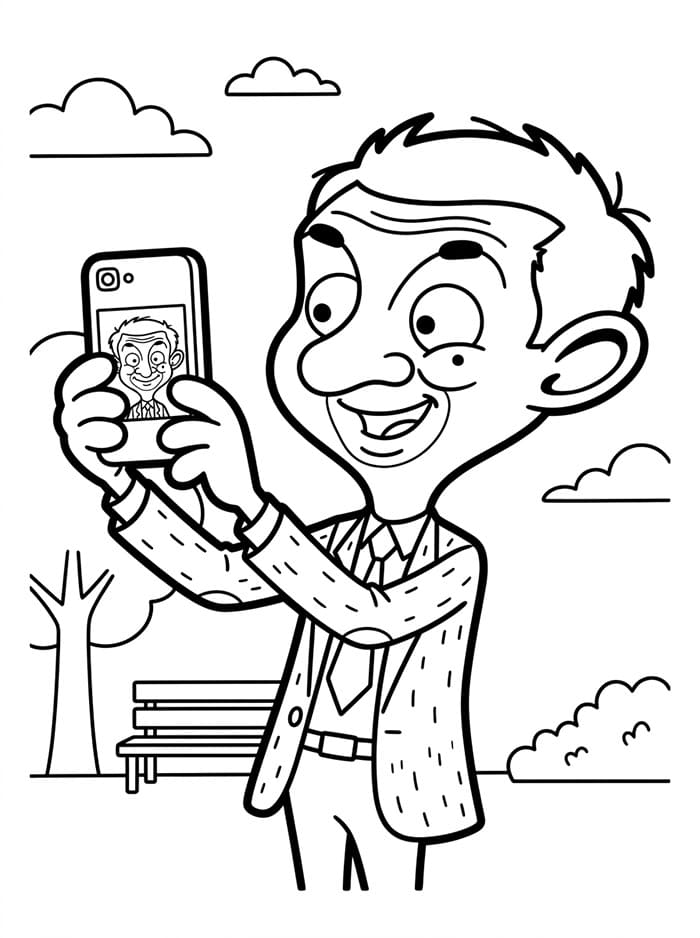 Mr. Bean Mengambil Foto Selfie