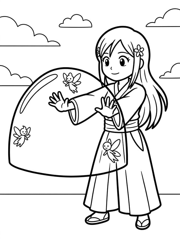 Orihime Inoue Menggunakan Penyembuhan Tameng
