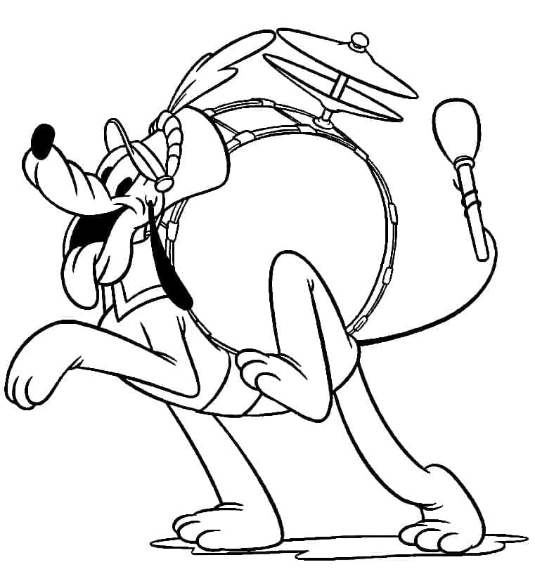 Pluto Bermain Drum