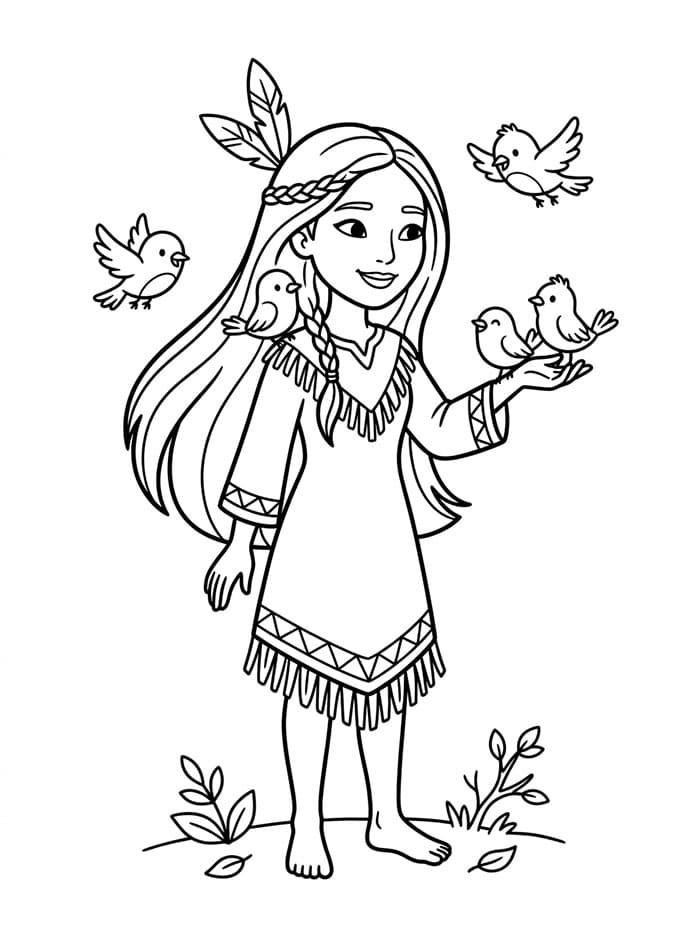 Pocahontas dengan Burung