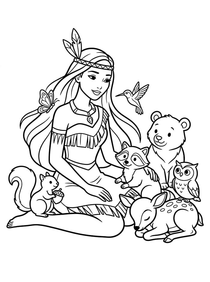 Pocahontas dengan Hewan