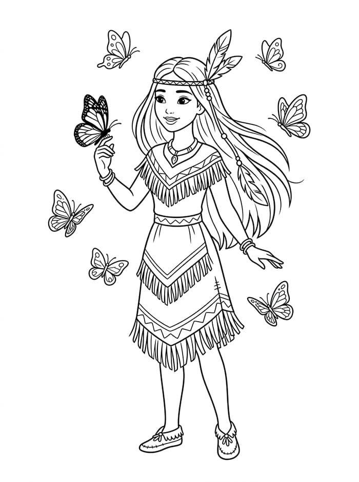 Pocahontas dengan Kupu-kupu