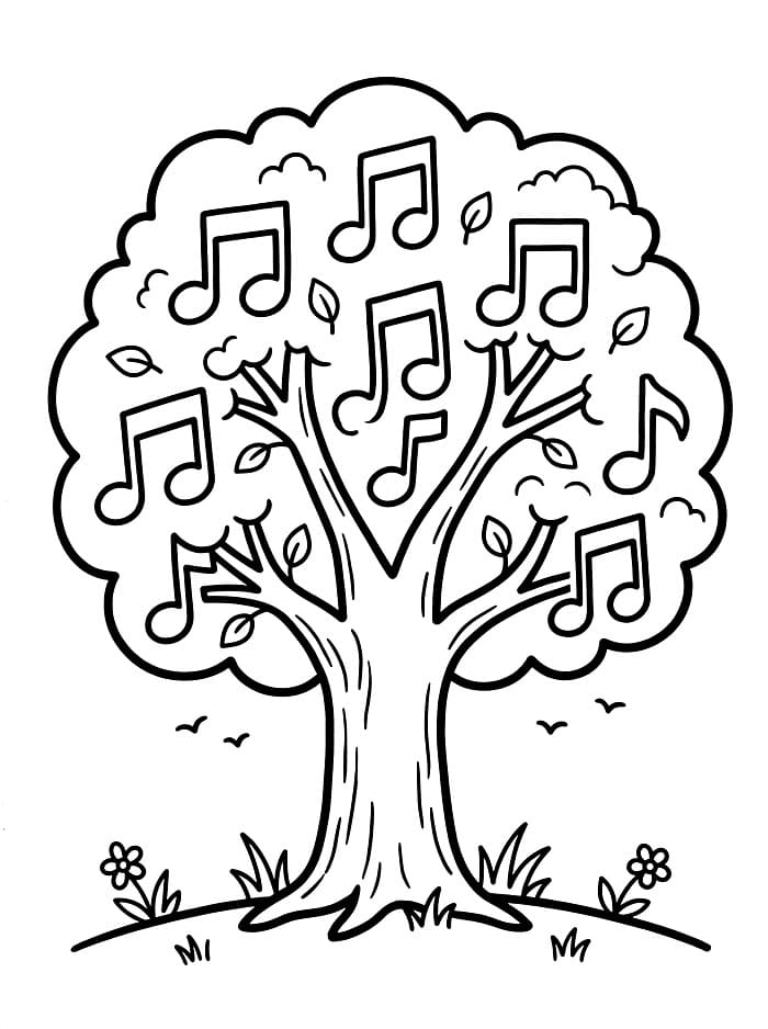 Pohon dengan Catatan Musik