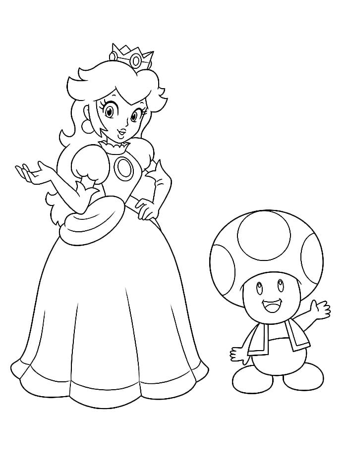 Putri Peach bersama Toad