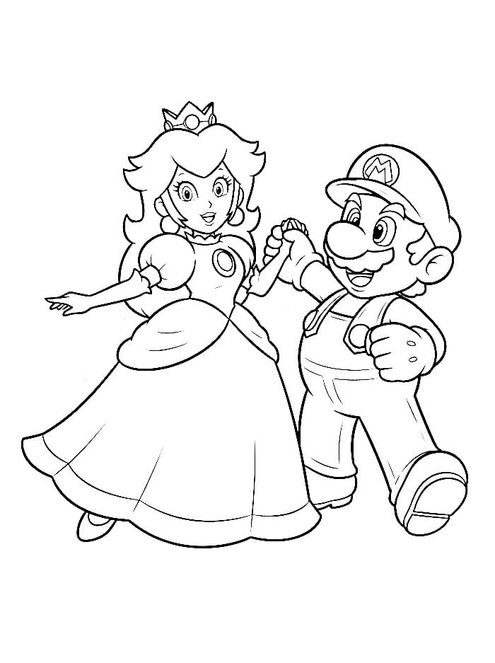 Putri Peach dan Mario menari