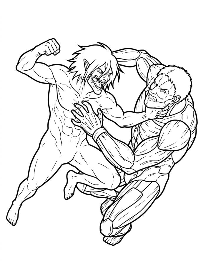 Reiner vs Eren dari Attack on Titan