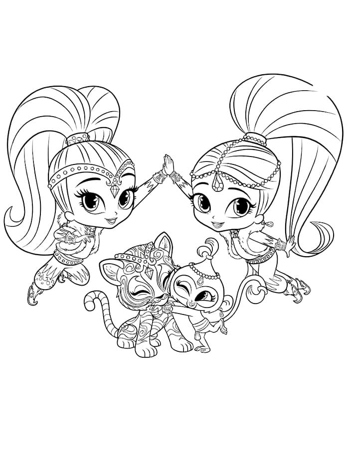 Shimmer dan Shine dengan Hewan Peliharaan