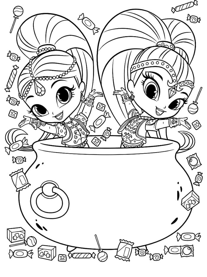 Shimmer dan Shine dengan Permen