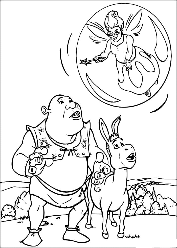Shrek Bersama Keledai dan Ibu Peri
