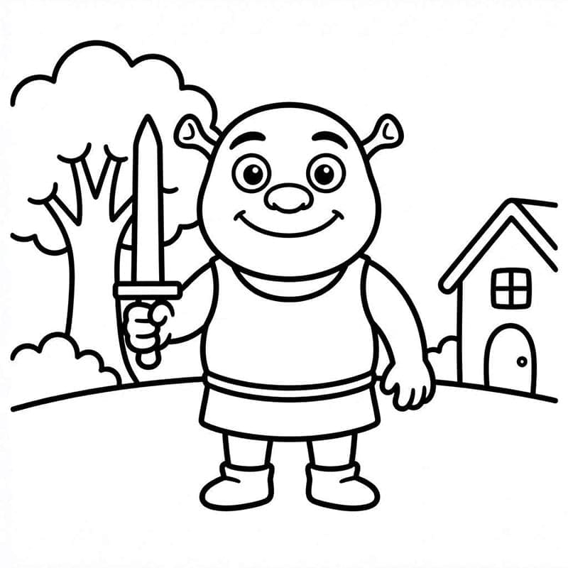 Shrek Memegang Pedang