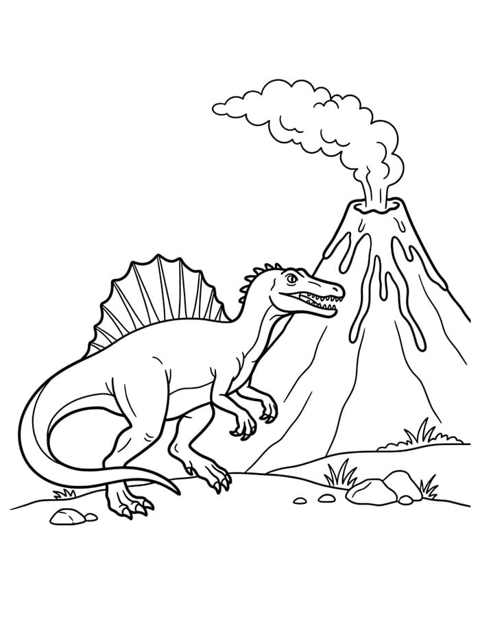 Spinosaurus dan Gunung Berapi