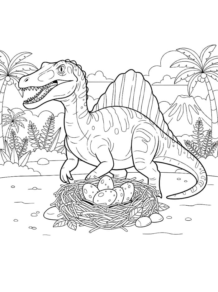 Spinosaurus dengan telur