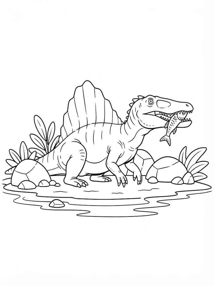 Spinosaurus makan ikan