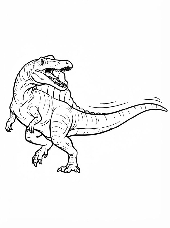 Spinosaurus mengayunkan ekornya
